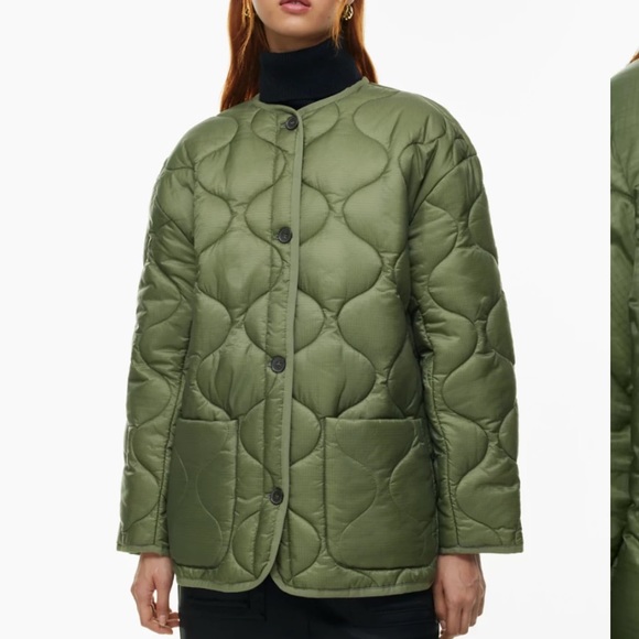 Aritzia Babaton Evergreen Quilted Jacket in green. Size small. NWT. - Picture 2 of 4